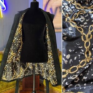 Vintage 1990s Dennis Basso Black Belted Genuine Leather (Suede) Jacket